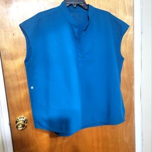 FIGS  : 3 scrubs for sale - 2 scrub tops and 1 scrub pant -Pacific Blue Size L